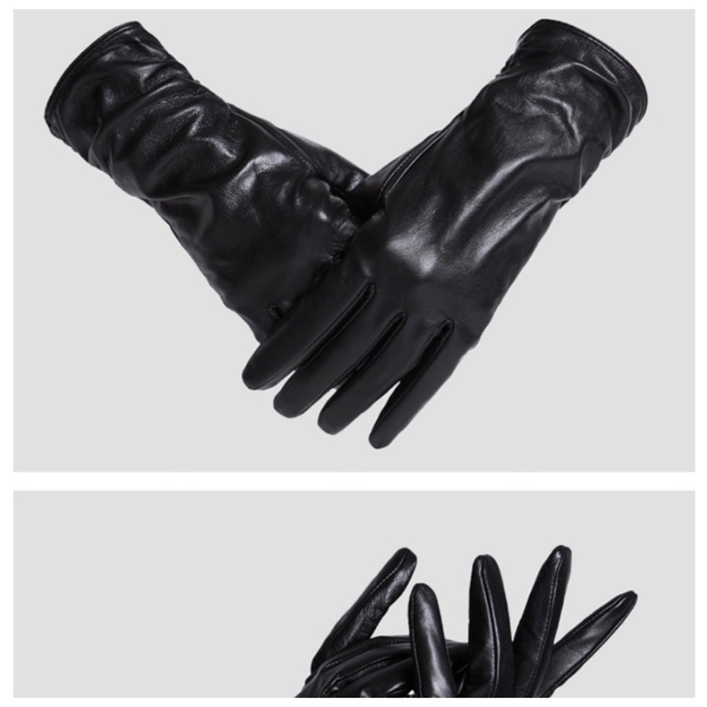 Leather Cashmere Lined Ruched Gloves Size 7 - Picture 4 of 7